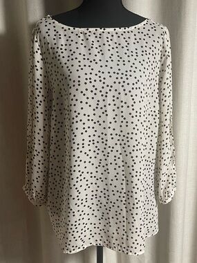 Banana Republic Classic Ivory Polka Dot Blouse